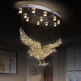 Designer Touch Decorative Modern Contemporary Chandelier Flush mount Pendant Fixture Crystal Rain Drop Light