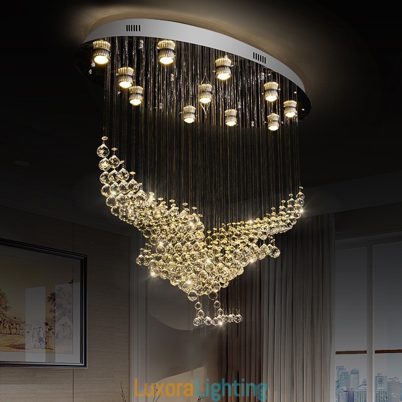 Designer Touch Decorative Modern Contemporary Chandelier Flush mount Pendant Fixture Crystal Rain Drop Light