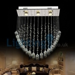 Designer Touch Decorative Modern Contemporary Chandelier Flush mount Pendant Fixture Crystal Rain Drop Light