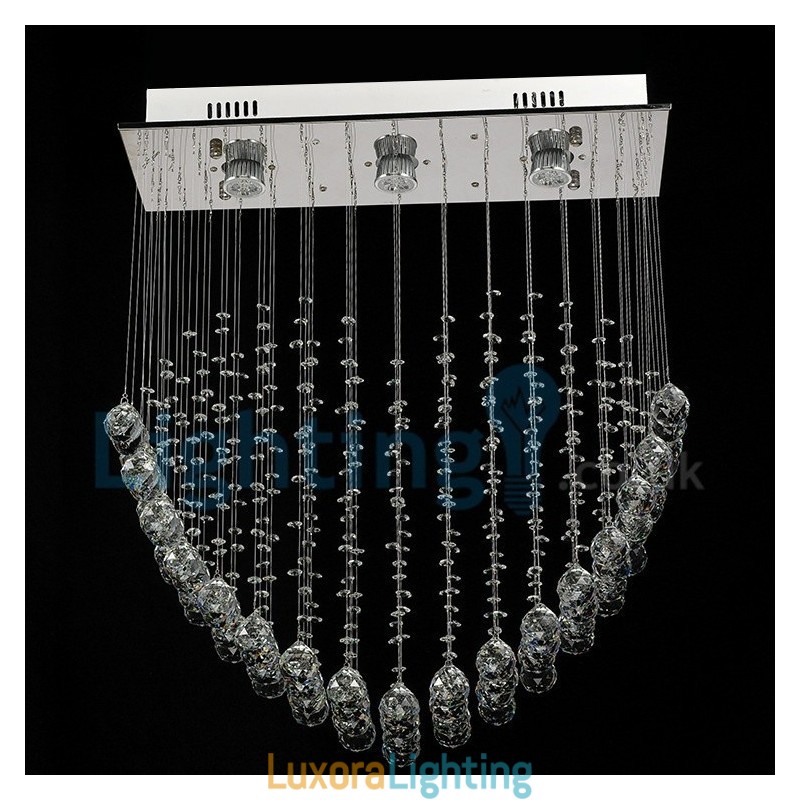 Designer Touch Decorative Modern Contemporary Chandelier Flush mount Pendant Fixture Crystal Rain Drop Light