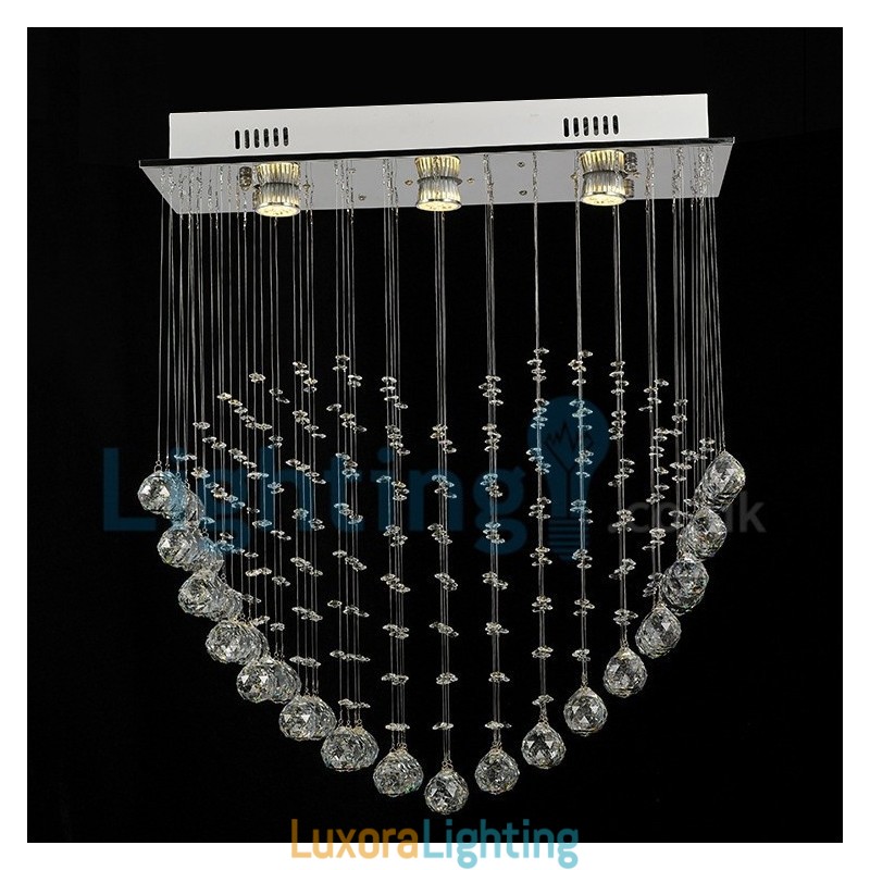 Designer Touch Decorative Modern Contemporary Chandelier Flush mount Pendant Fixture Crystal Rain Drop Light