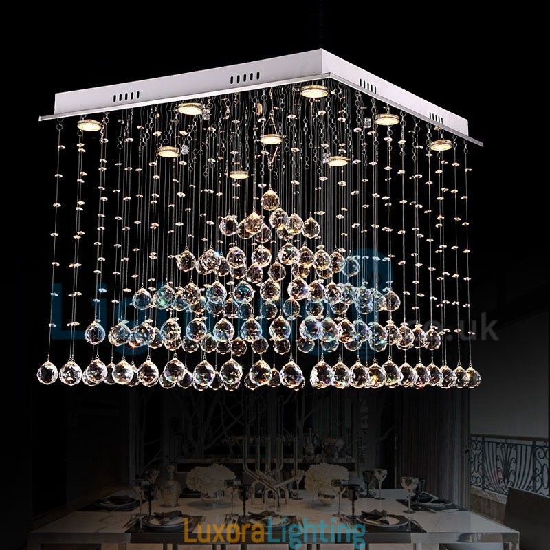 Designer Touch Decorative Modern Contemporary Chandelier Flush mount Pendant Fixture Crystal Rain Drop Light