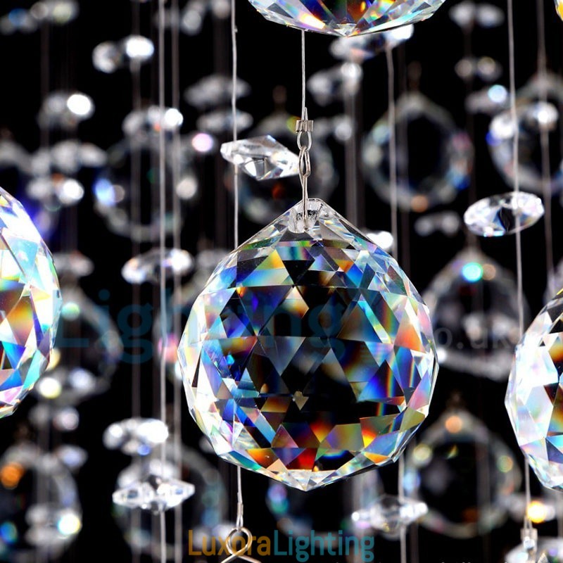 Designer Touch Decorative Modern Contemporary Chandelier Flush mount Pendant Fixture Crystal Rain Drop Light