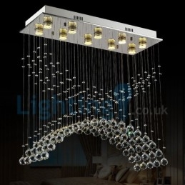 Designer Touch Decorative Modern Contemporary Chandelier Flush mount Pendant Fixture Crystal Rain Drop Light