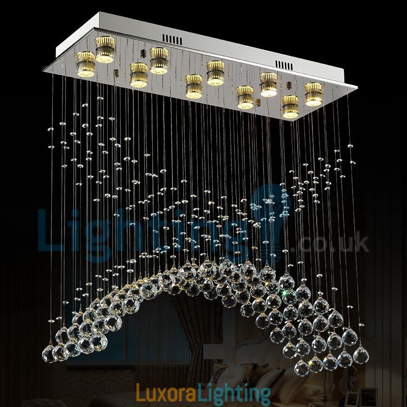 Designer Touch Decorative Modern Contemporary Chandelier Flush mount Pendant Fixture Crystal Rain Drop Light