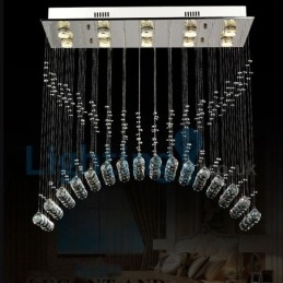 Designer Touch Decorative Modern Contemporary Chandelier Flush mount Pendant Fixture Crystal Rain Drop Light