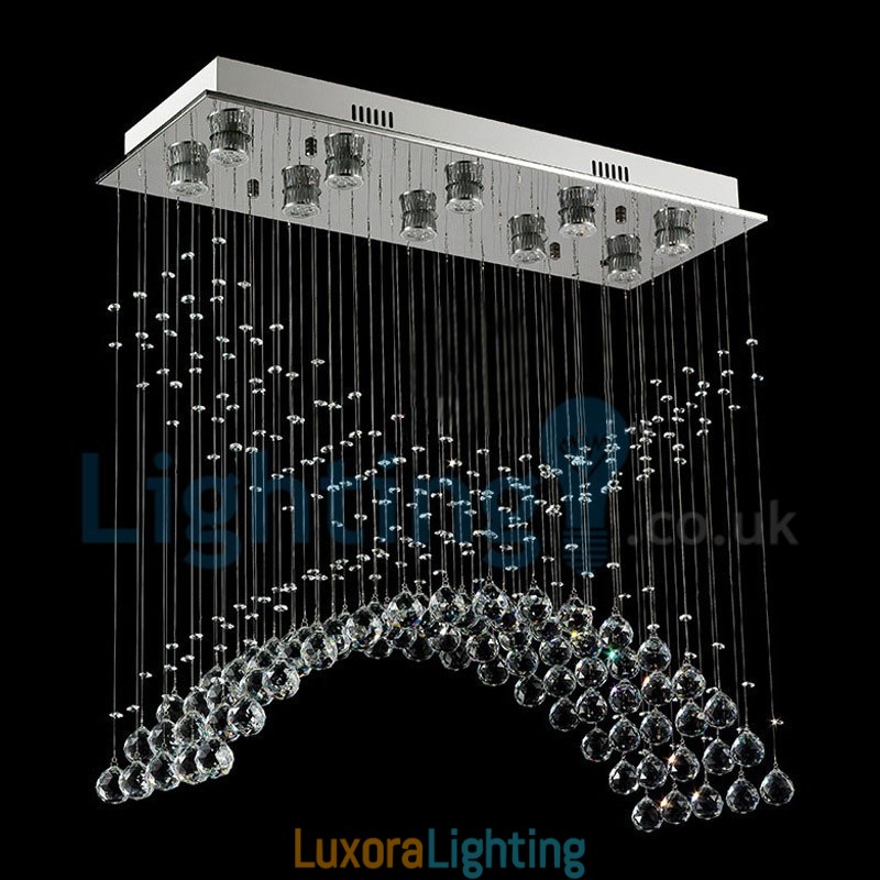 Designer Touch Decorative Modern Contemporary Chandelier Flush mount Pendant Fixture Crystal Rain Drop Light