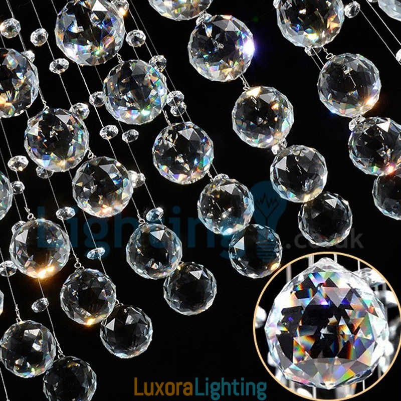 Designer Touch Decorative Modern Contemporary Chandelier Flush mount Pendant Fixture Crystal Rain Drop Light