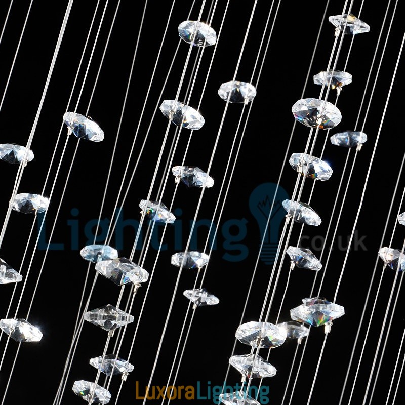 Designer Touch Decorative Modern Contemporary Chandelier Flush mount Pendant Fixture Crystal Rain Drop Light