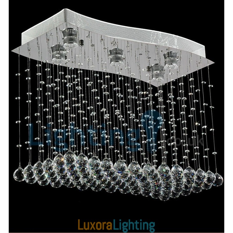 Designer Touch Decorative Modern Contemporary Chandelier Flush mount Pendant Fixture Crystal Rain Drop Light