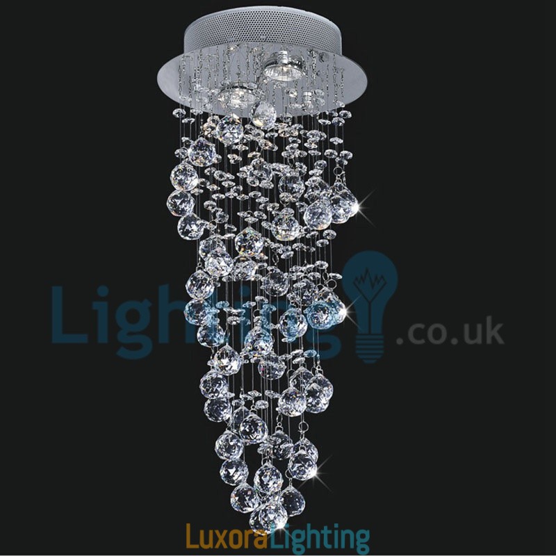 Designer Touch Decorative Modern Contemporary Chandelier Flush mount Pendant Fixture Crystal Rain Drop Light