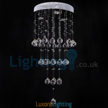 Designer Touch Decorative Modern Contemporary Chandelier Flush mount Pendant Fixture Crystal Rain Drop Light