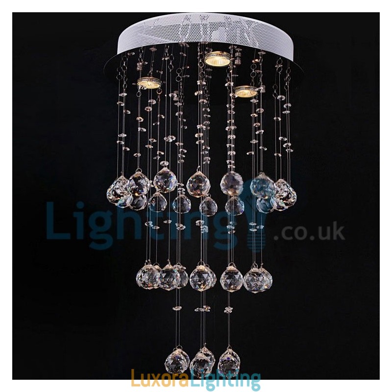 Designer Touch Decorative Modern Contemporary Chandelier Flush mount Pendant Fixture Crystal Rain Drop Light