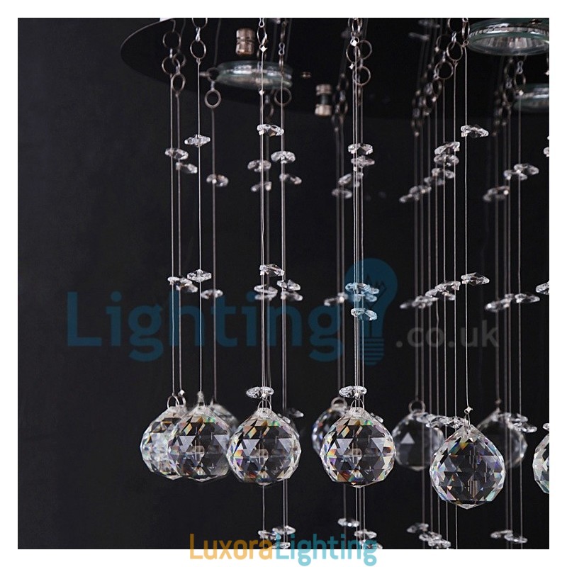 Designer Touch Decorative Modern Contemporary Chandelier Flush mount Pendant Fixture Crystal Rain Drop Light