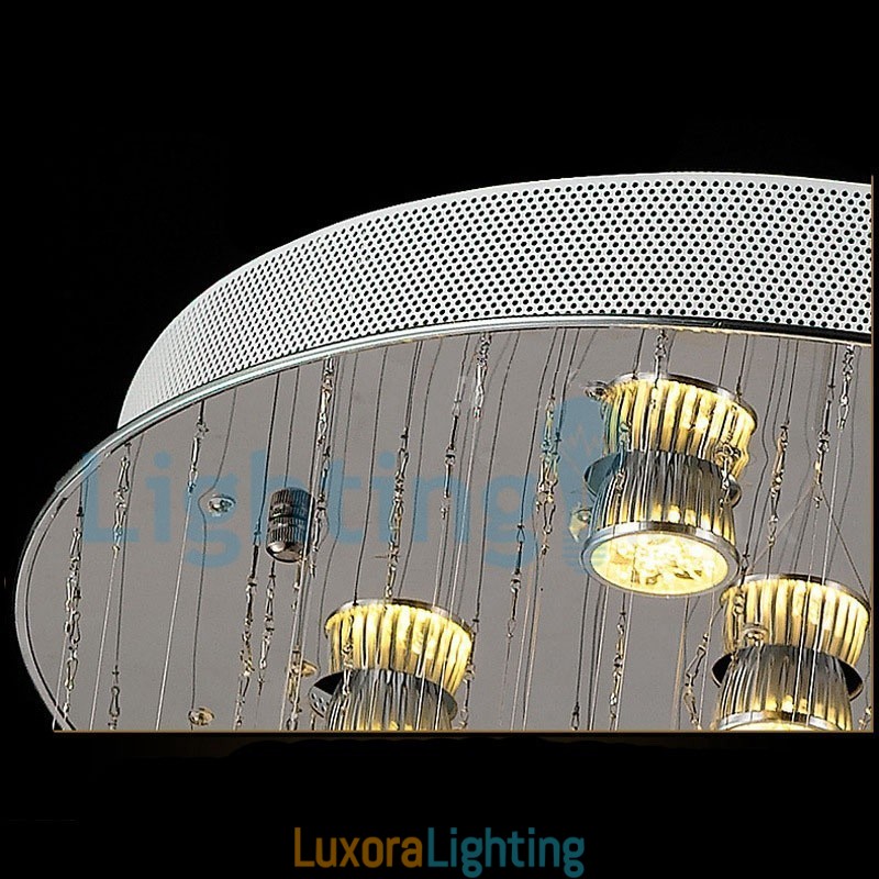 Designer Touch Decorative Modern Contemporary Chandelier Flush mount Pendant Fixture Crystal Rain Drop Light