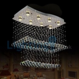 Designer Touch Decorative Modern Contemporary Chandelier Flush mount Pendant Fixture Crystal Rain Drop Light