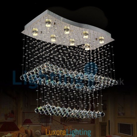 Designer Touch Decorative Modern Contemporary Chandelier Flush mount Pendant Fixture Crystal Rain Drop Light