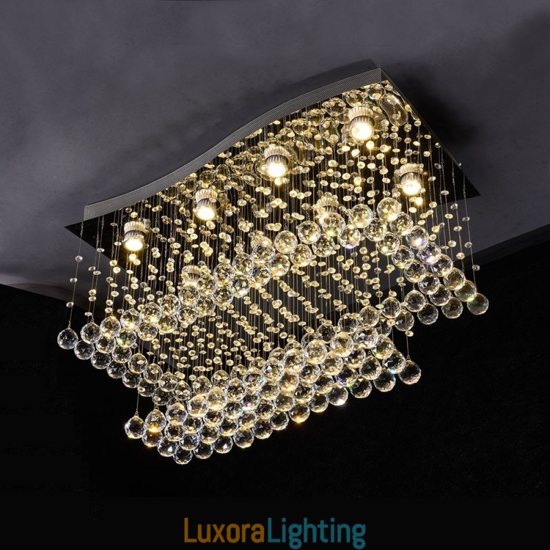 Designer Touch Decorative Modern Contemporary Chandelier Flush mount Pendant Fixture Crystal Rain Drop Light