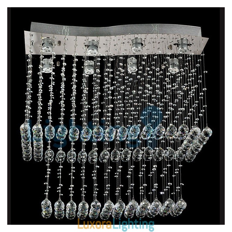 Designer Touch Decorative Modern Contemporary Chandelier Flush mount Pendant Fixture Crystal Rain Drop Light