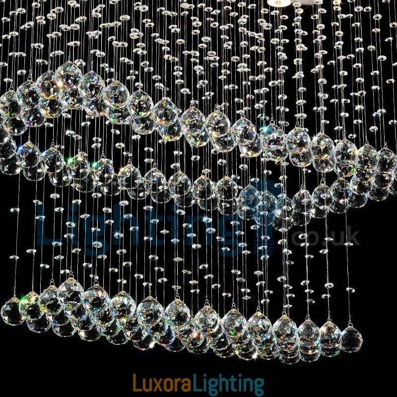 Designer Touch Decorative Modern Contemporary Chandelier Flush mount Pendant Fixture Crystal Rain Drop Light