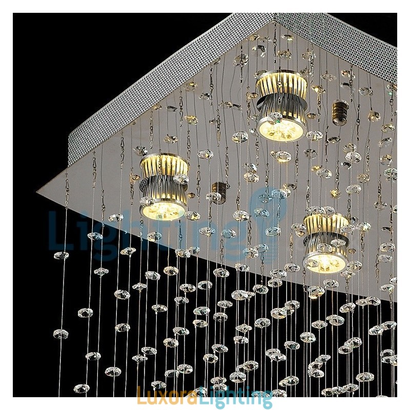 Designer Touch Decorative Modern Contemporary Chandelier Flush mount Pendant Fixture Crystal Rain Drop Light