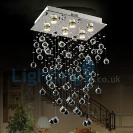 Designer Touch Decorative Modern Contemporary Chandelier Flush mount Pendant Fixture Crystal Rain Drop Light