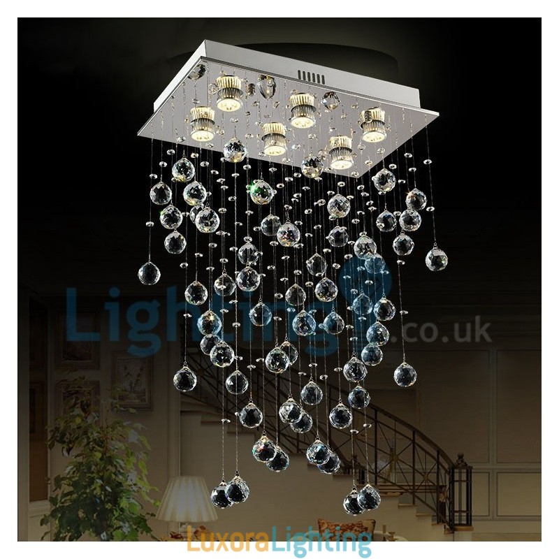Designer Touch Decorative Modern Contemporary Chandelier Flush mount Pendant Fixture Crystal Rain Drop Light