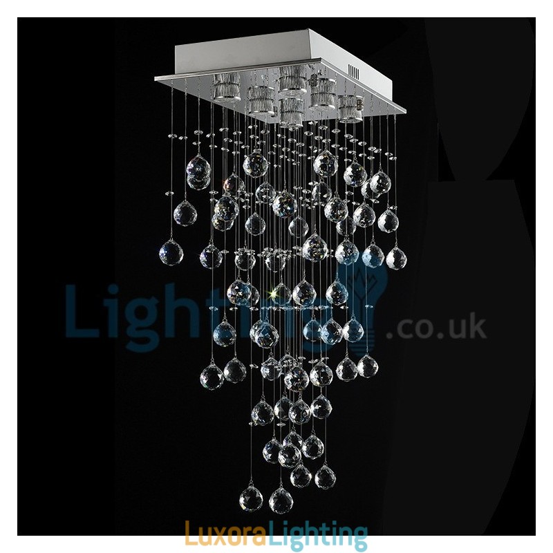 Designer Touch Decorative Modern Contemporary Chandelier Flush mount Pendant Fixture Crystal Rain Drop Light