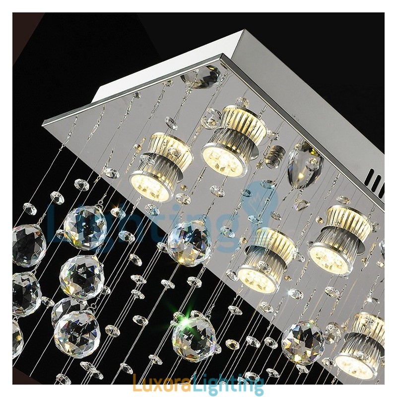 Designer Touch Decorative Modern Contemporary Chandelier Flush mount Pendant Fixture Crystal Rain Drop Light