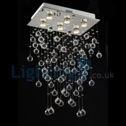 Designer Touch Decorative Modern Contemporary Chandelier Flush mount Pendant Fixture Crystal Rain Drop Light