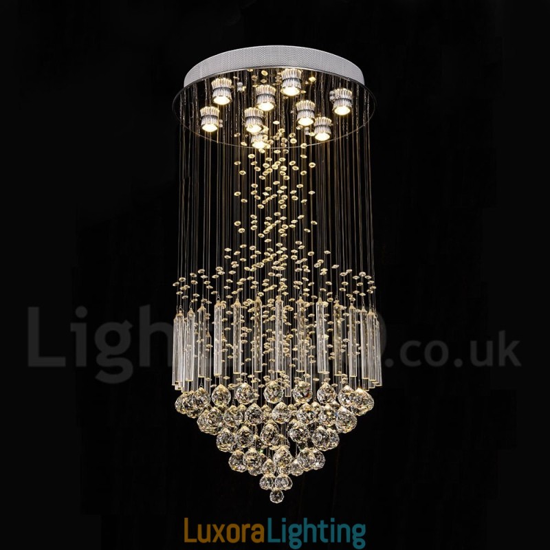 Designer Touch Decorative Modern Contemporary Chandelier Flush mount Pendant Fixture Crystal Rain Drop Light