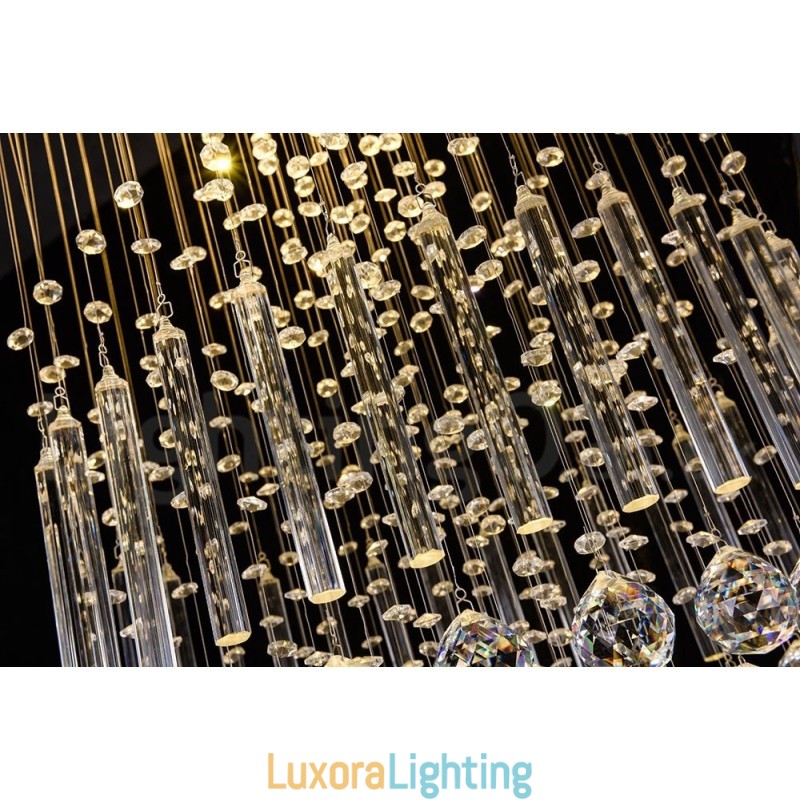 Designer Touch Decorative Modern Contemporary Chandelier Flush mount Pendant Fixture Crystal Rain Drop Light
