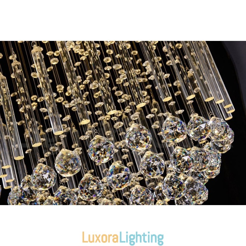 Designer Touch Decorative Modern Contemporary Chandelier Flush mount Pendant Fixture Crystal Rain Drop Light