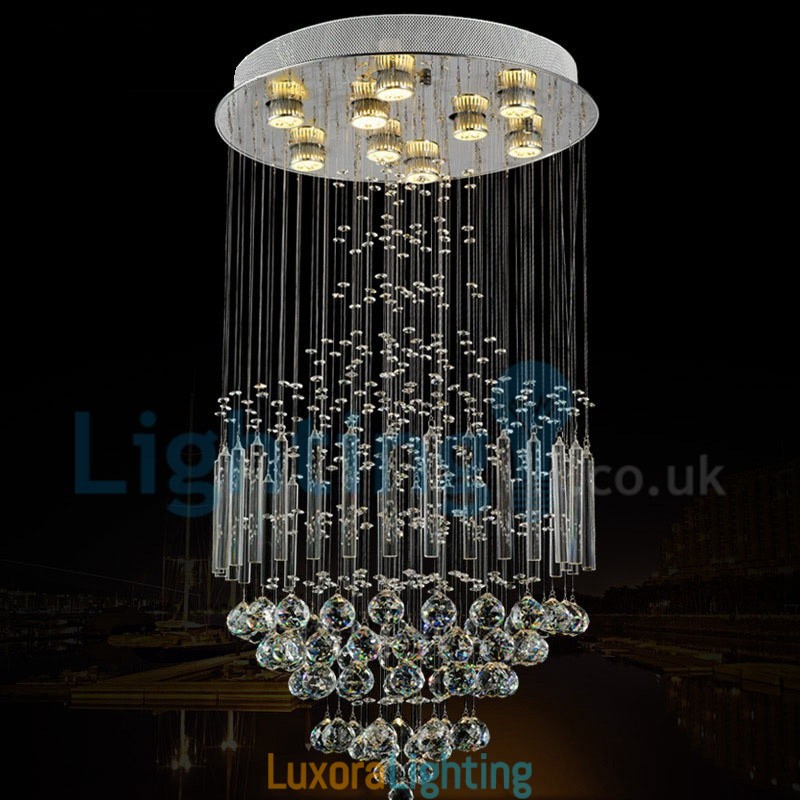 Designer Touch Decorative Modern Contemporary Chandelier Flush mount Pendant Fixture Crystal Rain Drop Light