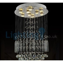 Designer Touch Decorative Modern Contemporary Chandelier Flush mount Pendant Fixture Crystal Rain Drop Light
