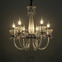 Designer Touch Decorative American Style Lodge 6 Light Chandelier With Glass Shade