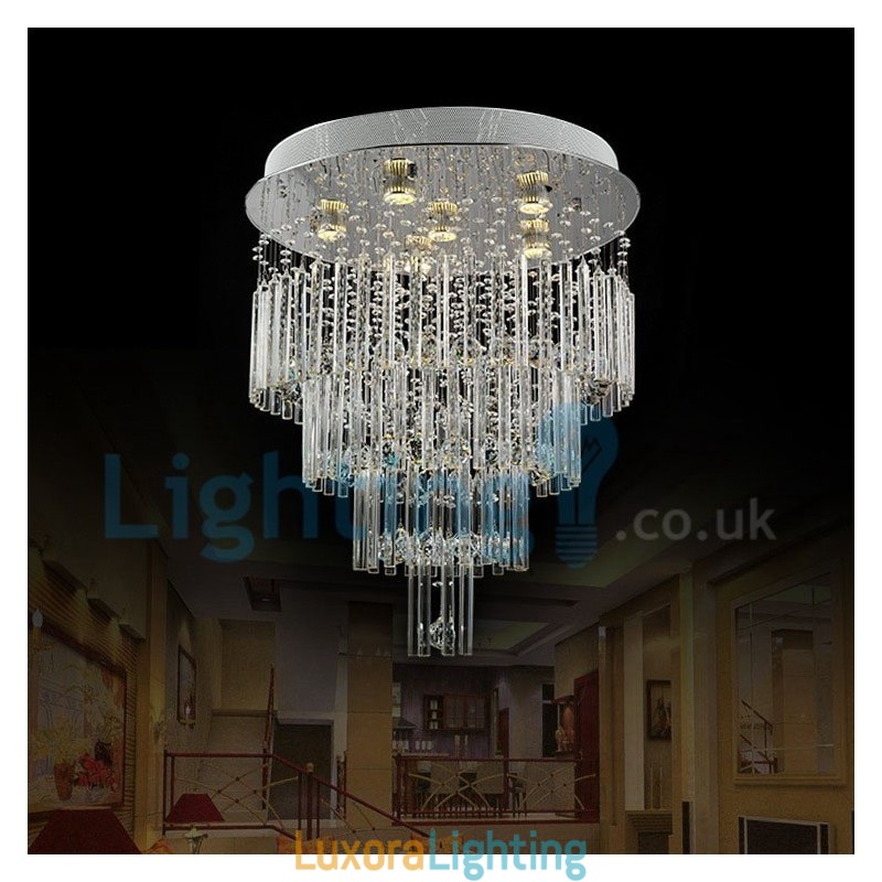 Designer Touch Decorative Modern Contemporary Chandelier Flush mount Pendant Fixture Crystal Rain Drop Light