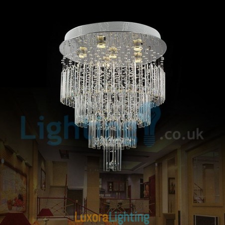 Designer Touch Decorative Modern Contemporary Chandelier Flush mount Pendant Fixture Crystal Rain Drop Light