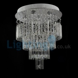 Designer Touch Decorative Modern Contemporary Chandelier Flush mount Pendant Fixture Crystal Rain Drop Light