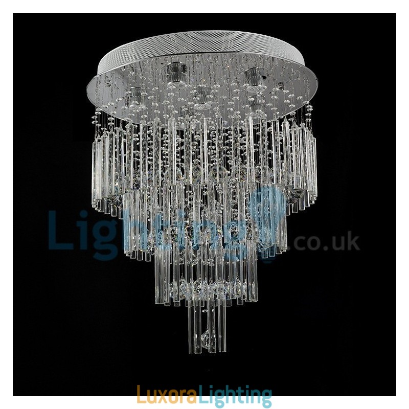 Designer Touch Decorative Modern Contemporary Chandelier Flush mount Pendant Fixture Crystal Rain Drop Light
