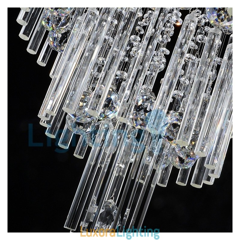 Designer Touch Decorative Modern Contemporary Chandelier Flush mount Pendant Fixture Crystal Rain Drop Light