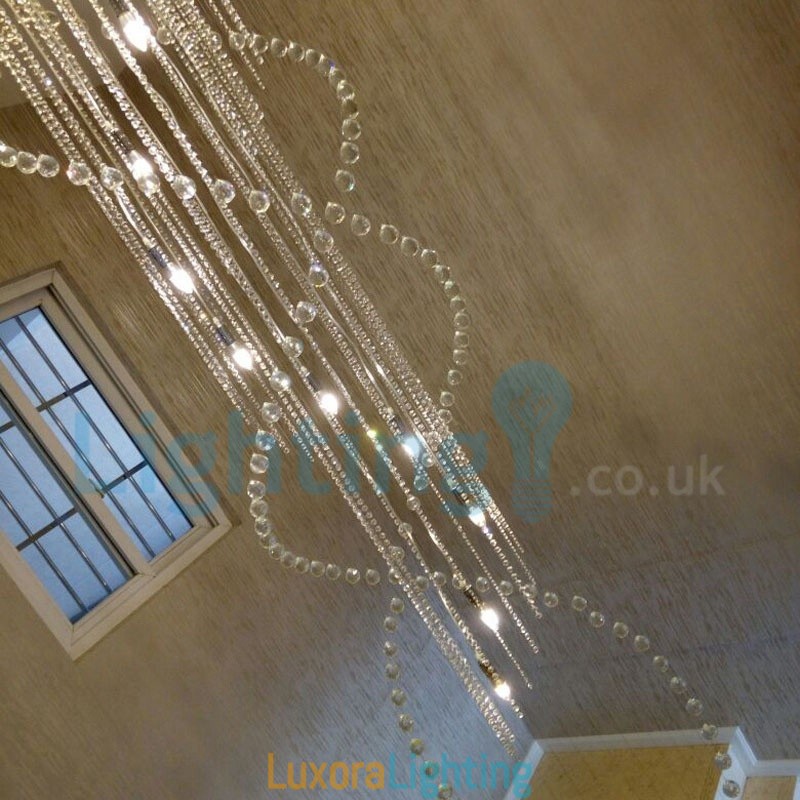 Designer Touch Decorative Modern Contemporary Chandelier Flush mount Pendant Fixture Crystal Rain Drop Light