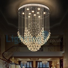 Designer Touch Decorative Modern Contemporary Chandelier Flush mount Pendant Fixture Crystal Rain Drop Light