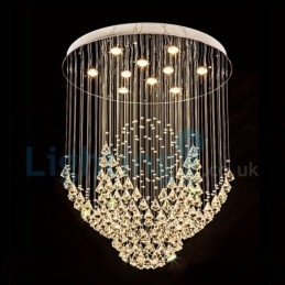 Designer Touch Decorative Modern Contemporary Chandelier Flush mount Pendant Fixture Crystal Rain Drop Light
