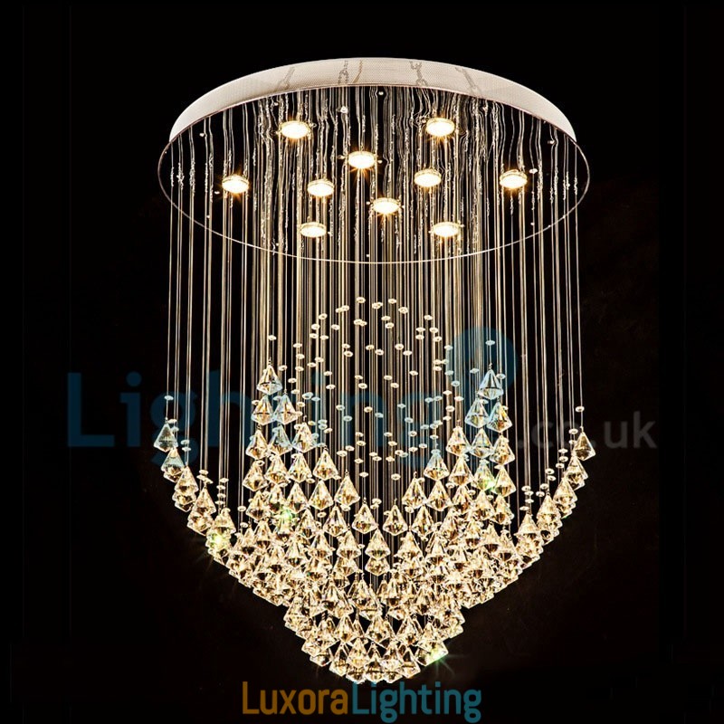 Designer Touch Decorative Modern Contemporary Chandelier Flush mount Pendant Fixture Crystal Rain Drop Light