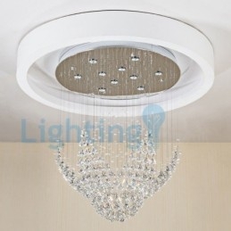 Designer Touch Decorative Modern Contemporary Chandelier Flush mount Pendant Fixture Crystal Rain Drop Light