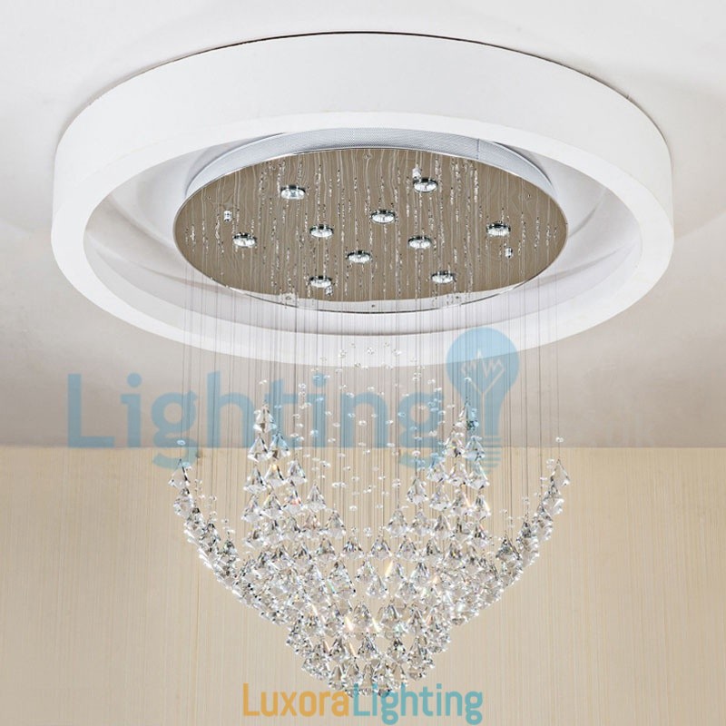 Designer Touch Decorative Modern Contemporary Chandelier Flush mount Pendant Fixture Crystal Rain Drop Light