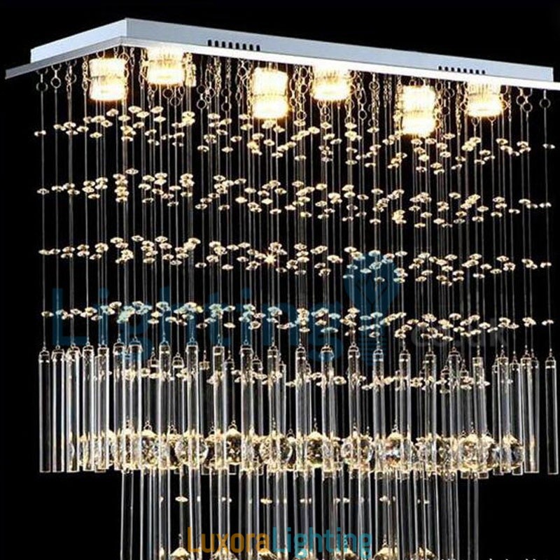 Designer Touch Decorative Modern Contemporary Chandelier Flush mount Pendant Fixture Crystal Rain Drop Light
