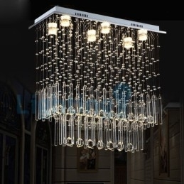 Designer Touch Decorative Modern Contemporary Chandelier Flush mount Pendant Fixture Crystal Rain Drop Light