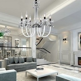 Designer Touch Decorative American Style Lodge 6 Light Chandelier With Glass Shade